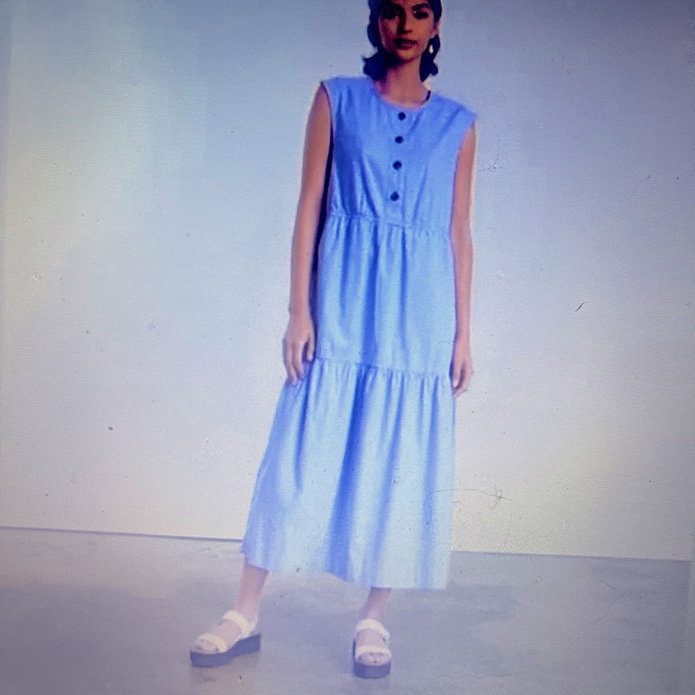 NWT Everlane The Tiered Midi dress size Medium